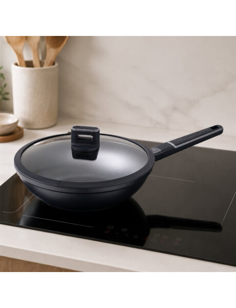 WOK 28X8CM ALUMINIO FUNDIDO C/TAPA INDIGO MP WOK 28X8CM ALUMINIO FUNDIDO C/TAPA INDIGO MP