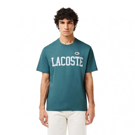 REMERA CON ESTAMPA DE LACOSTE EN CONTRASTE BLUE