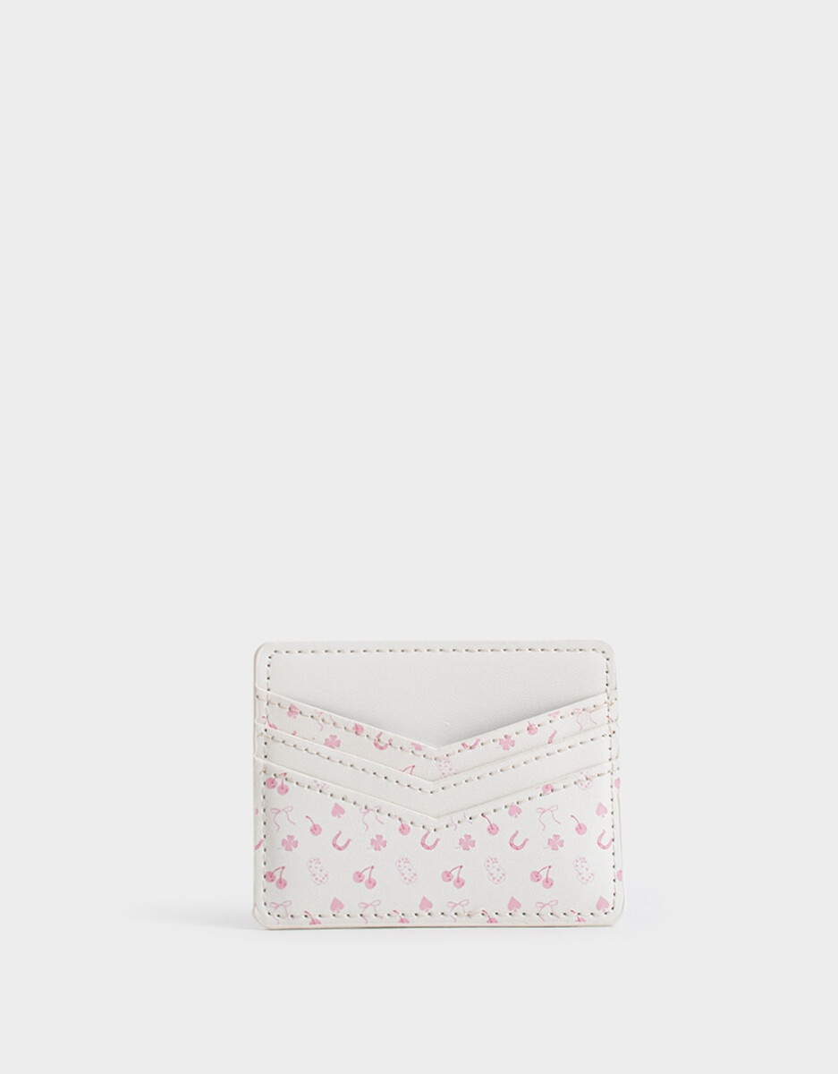 Tarjetero Cuerina Rosa 