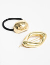 Accesorios Pelo Set Varios Set De Pony Cuff Y Hebilla Francesa De Metal. - Dorado