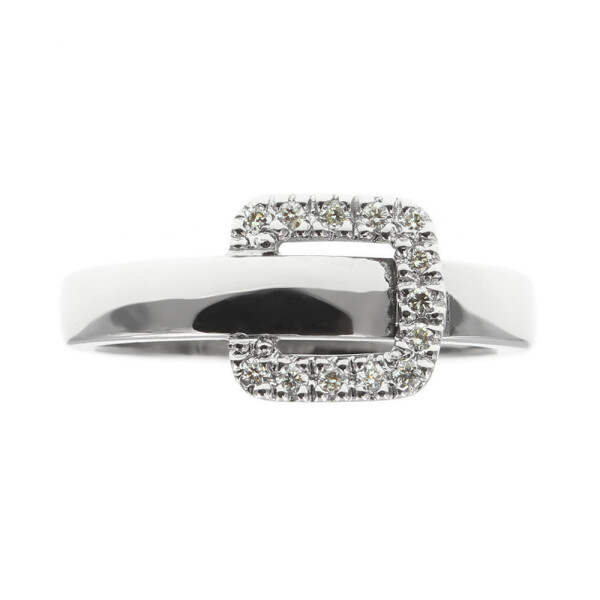 Anillo Belt de oro blanco 18k con brillantes Anillo Belt de oro blanco 18k con brillantes