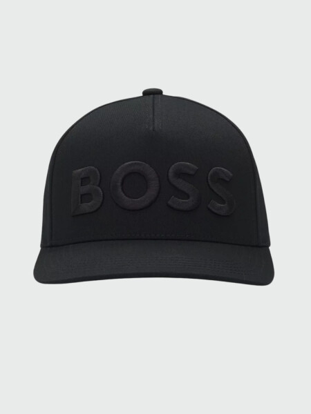 BOSS - Gorra de Sarga con Logo Negro Estampado
