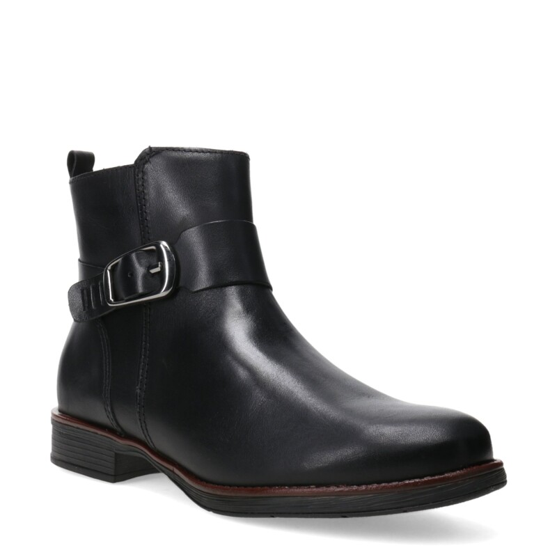 Botas de Mujer Bottero Caña Baja de Cuero Negro