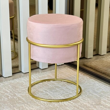 Puff Moni Rosa Terciopelo C/Base Metálica Alto 40cm x Ø 30cm Puff Moni Rosa Terciopelo C/Base Metálica Alto 40cm x Ø 30cm
