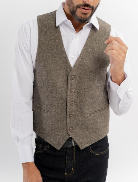 Chaleco paño marron-D1