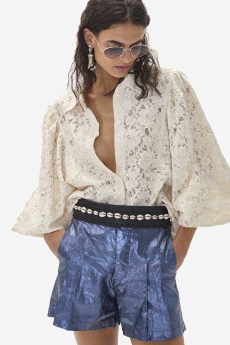 CLAIRE COTTON LACE SHIRT Natural