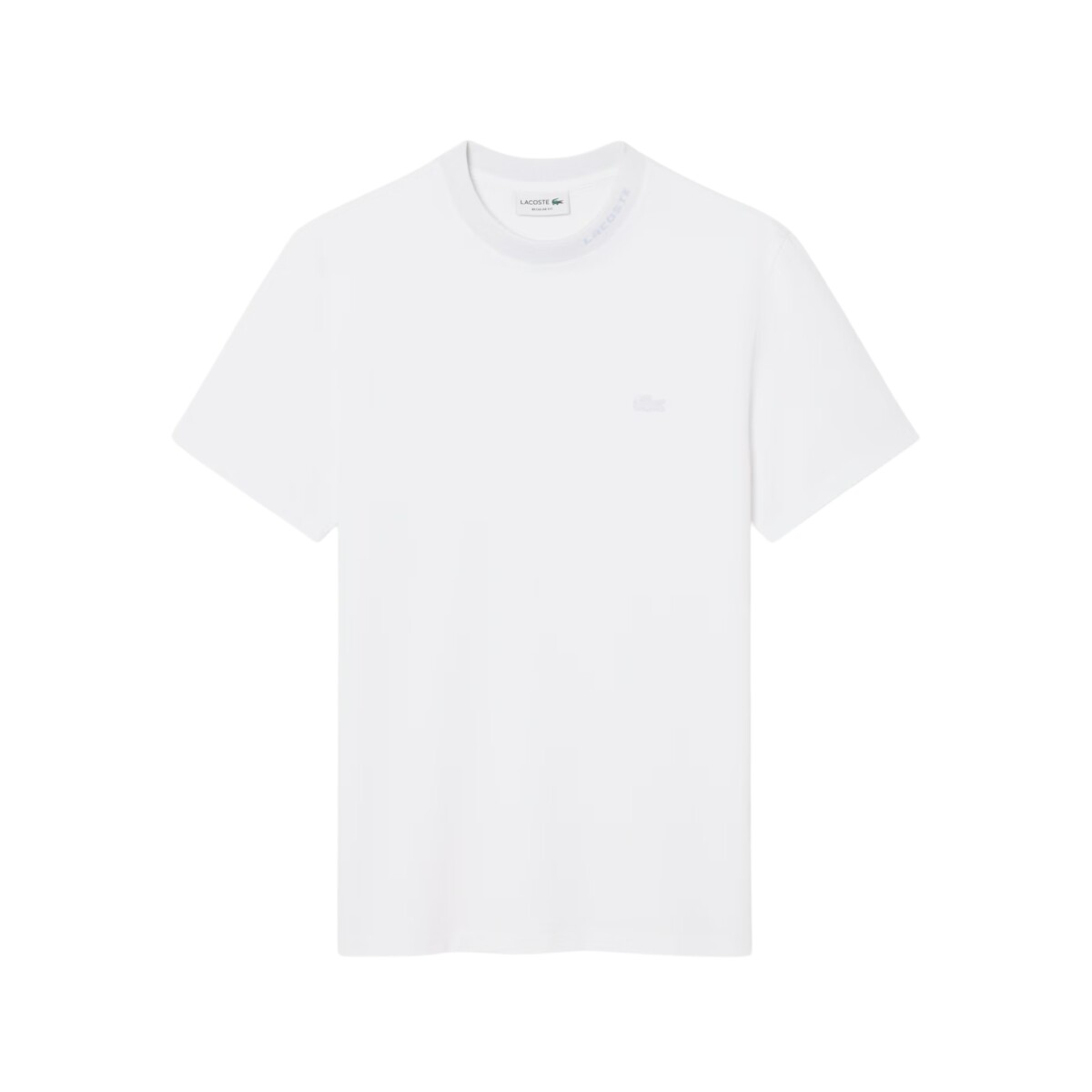 REMERA LACOSTE JACQUARD BRANDED - White 