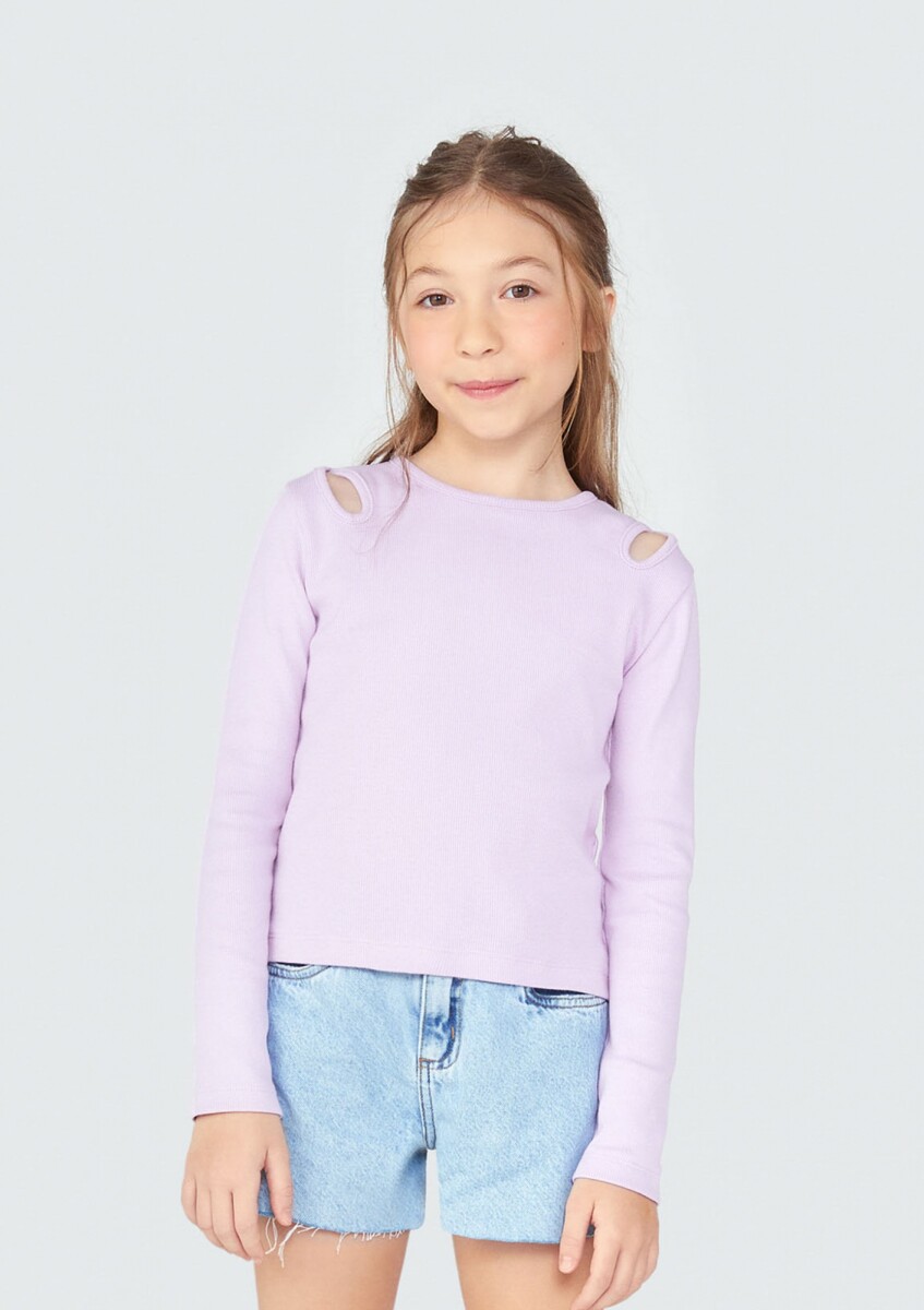 BLUSA INFANTIL EN TELA ACANALADA - VIOLETA 