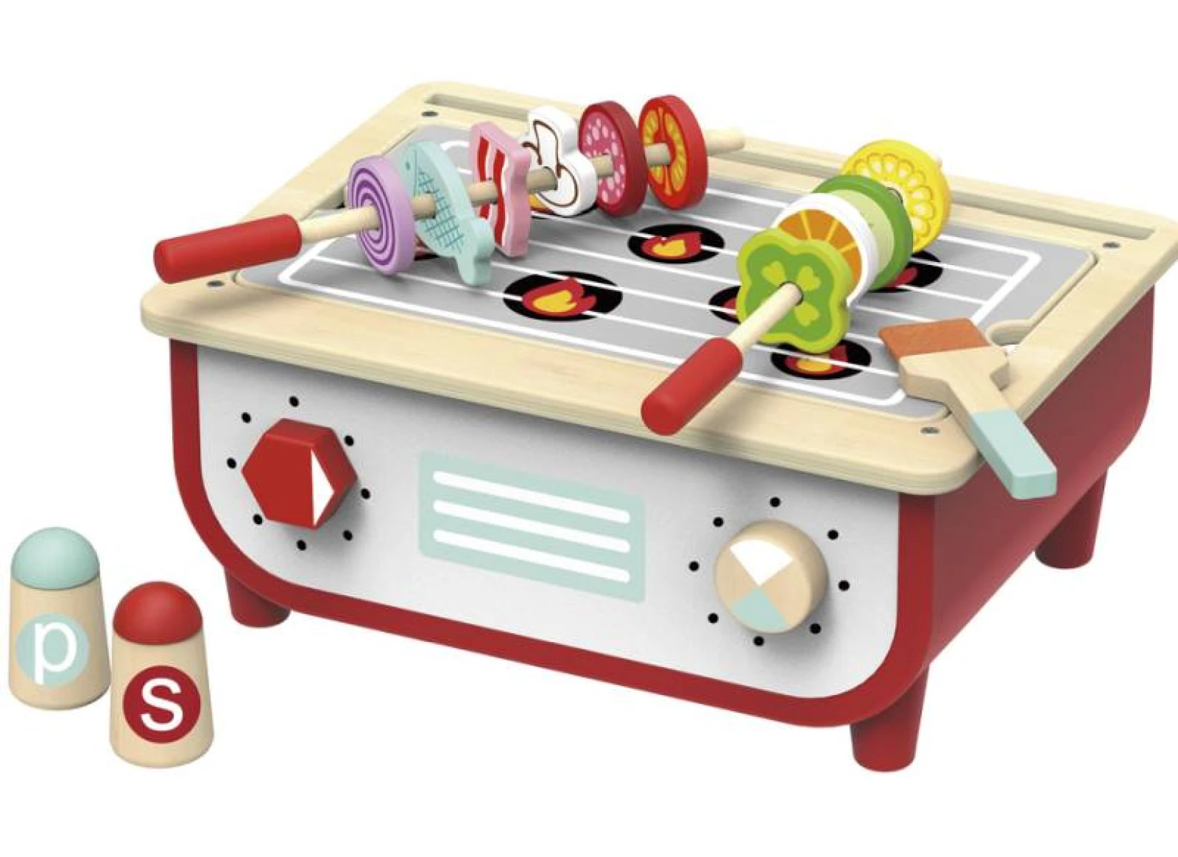 Juego Set de Cocina y Barbacoa Tooky Toy en Madera 