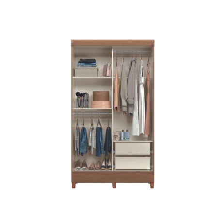 Ropero 2 Puertas Corredizas Nogal Línea Fit 2666 Ropero 2 Puertas Corredizas Nogal Línea Fit 2666