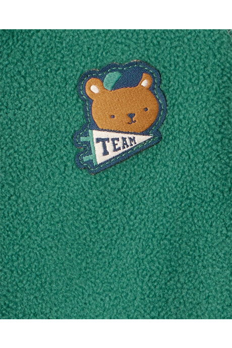 Pijama una pieza de micropolar, con pie, estampa oso Sin color