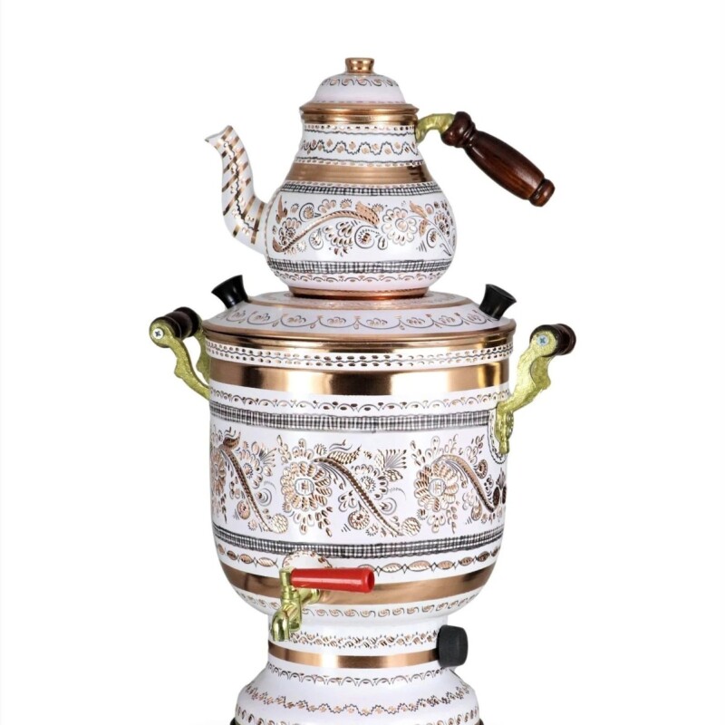 Samovar labrado azul Blanco
