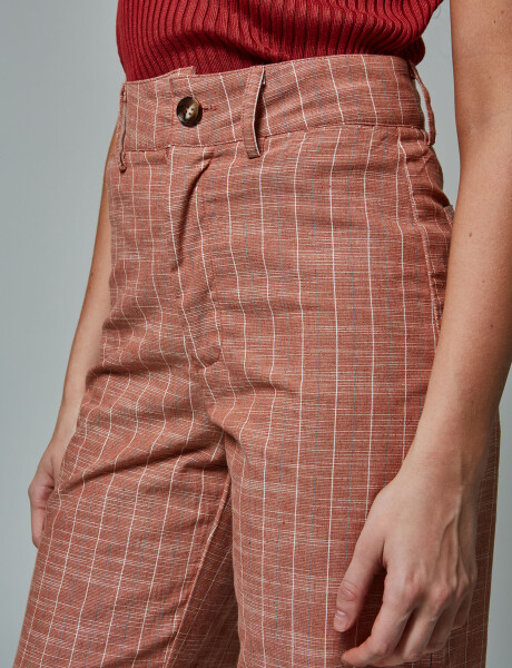 Pantalon lino ladrillo