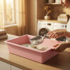 Bandeja Sanitaria Para Gatos Con Pala ROSA