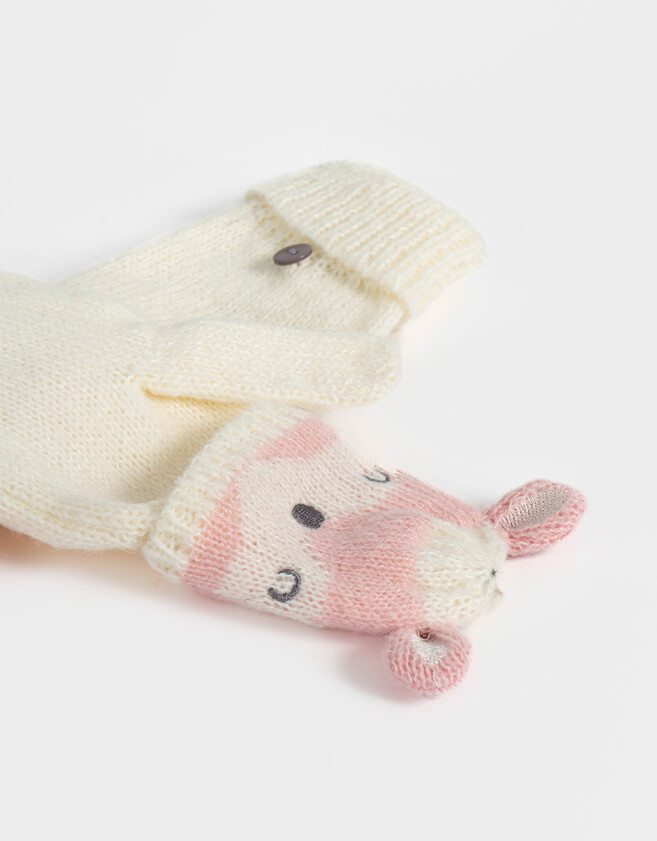 Guantes Infantiles Animalito Guante Infantiles De Osito - Blanco Crudo
