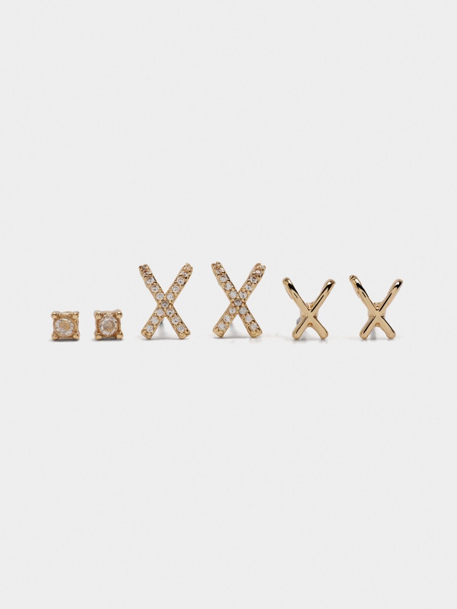 Set De Pendientes Con Circonitas dorado