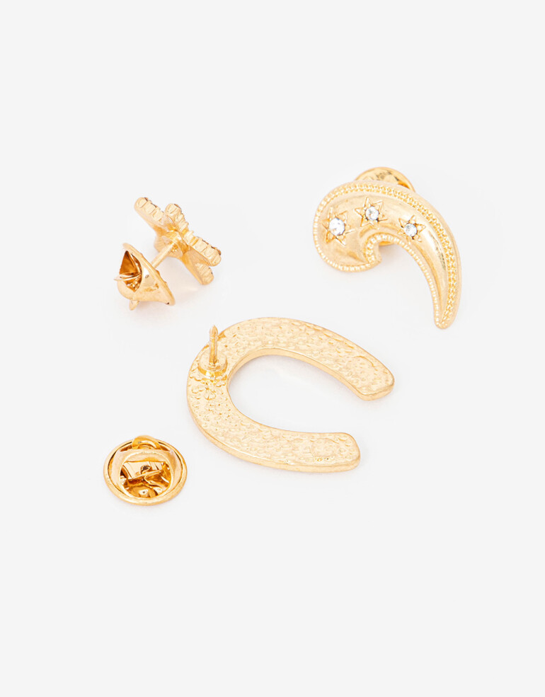 Prendedor Strass Set De Prendedores - Dorado Oro Amarillo