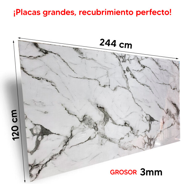Revestimiento De Pared Placa Pvc Flexible 2.44 X 1.22mts GRIS