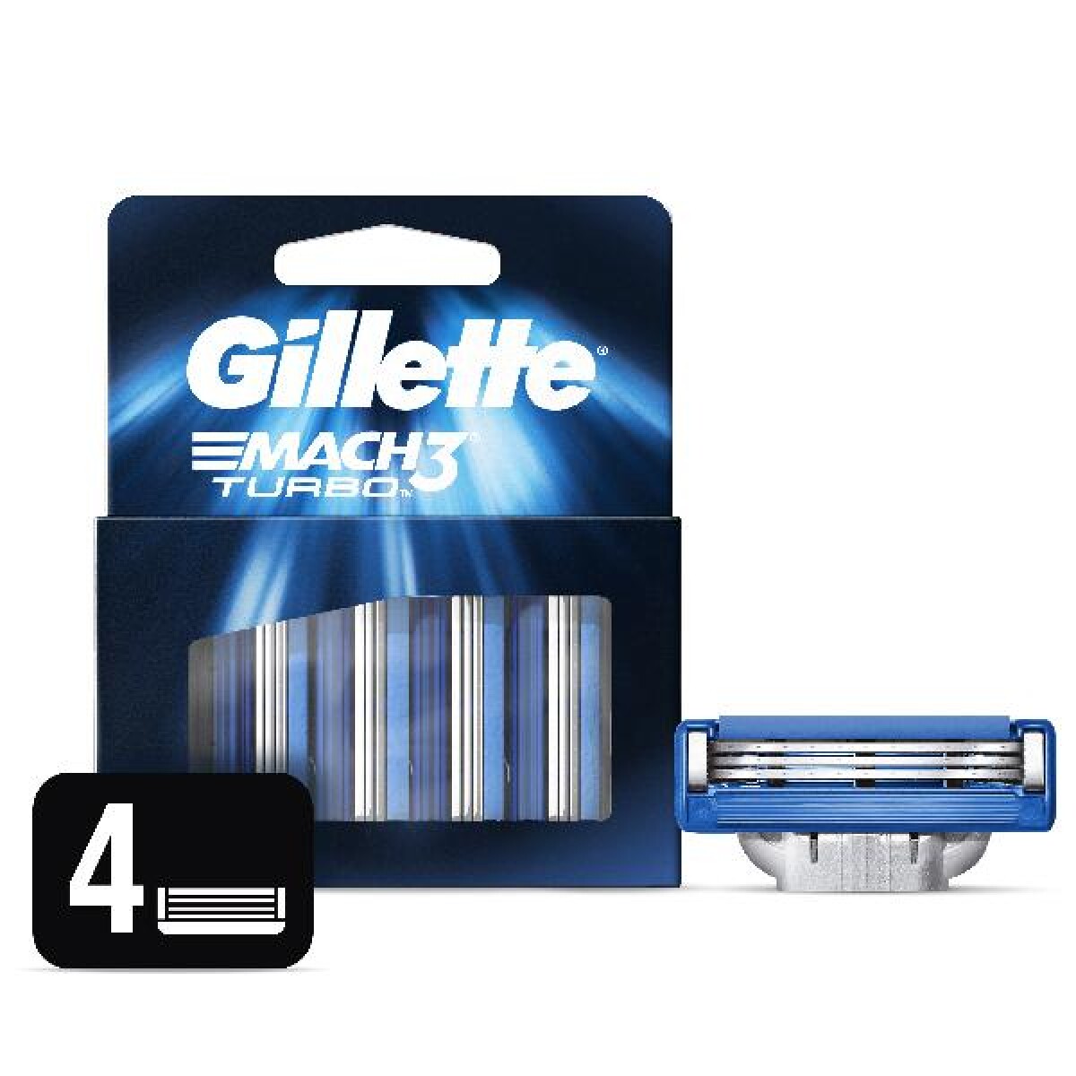 Gillette Mach 3 Turbo Repuesto 4 Unidades – Recambio Preciso