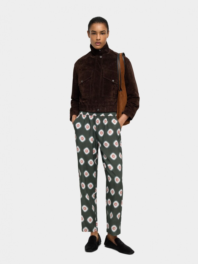 Pantalón Fluido Estampado verde