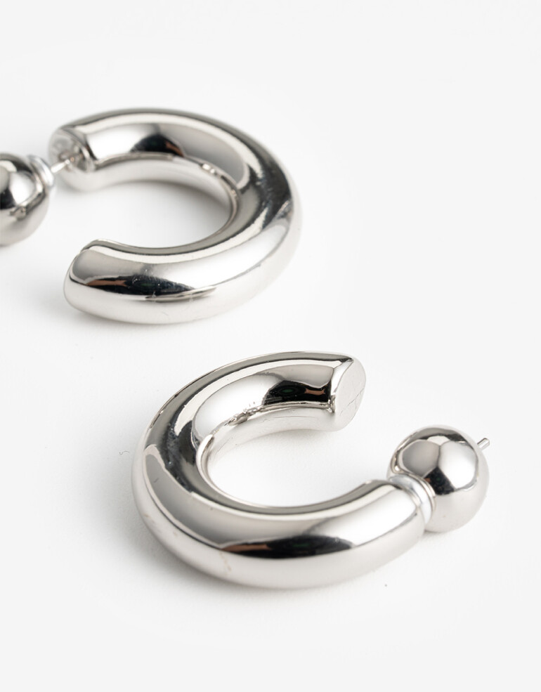 Aros Argollas Metal Aros Argollas Metal - Plateado Rodio