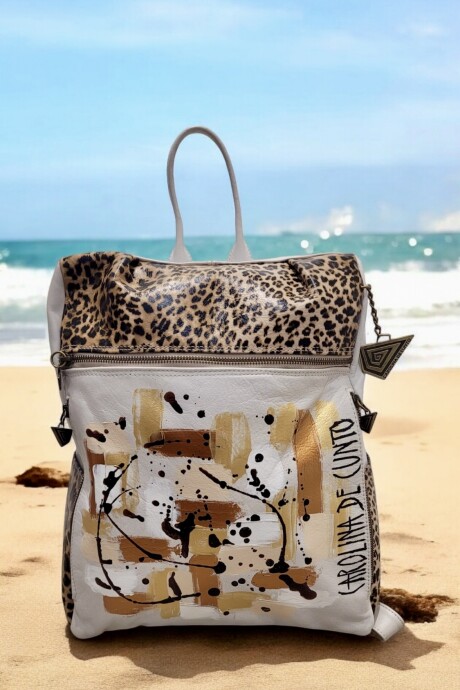 Mochila Oriana Blanca Y Print Con Arte Mochila Oriana Blanca Y Print Con Arte