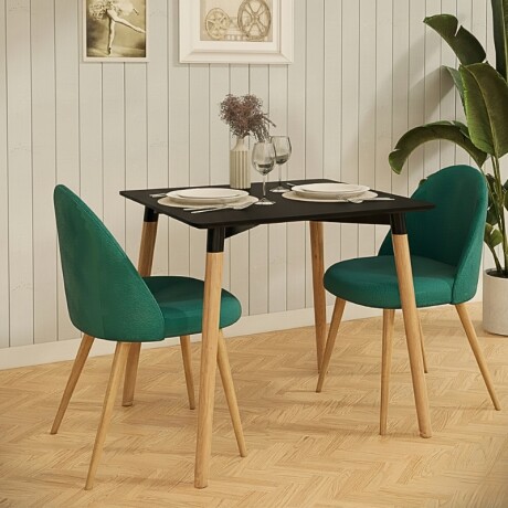MESA DE COMEDOR EAMES CUADRADA 80 CM Mesa Eames Negra Cuadrada 80cm