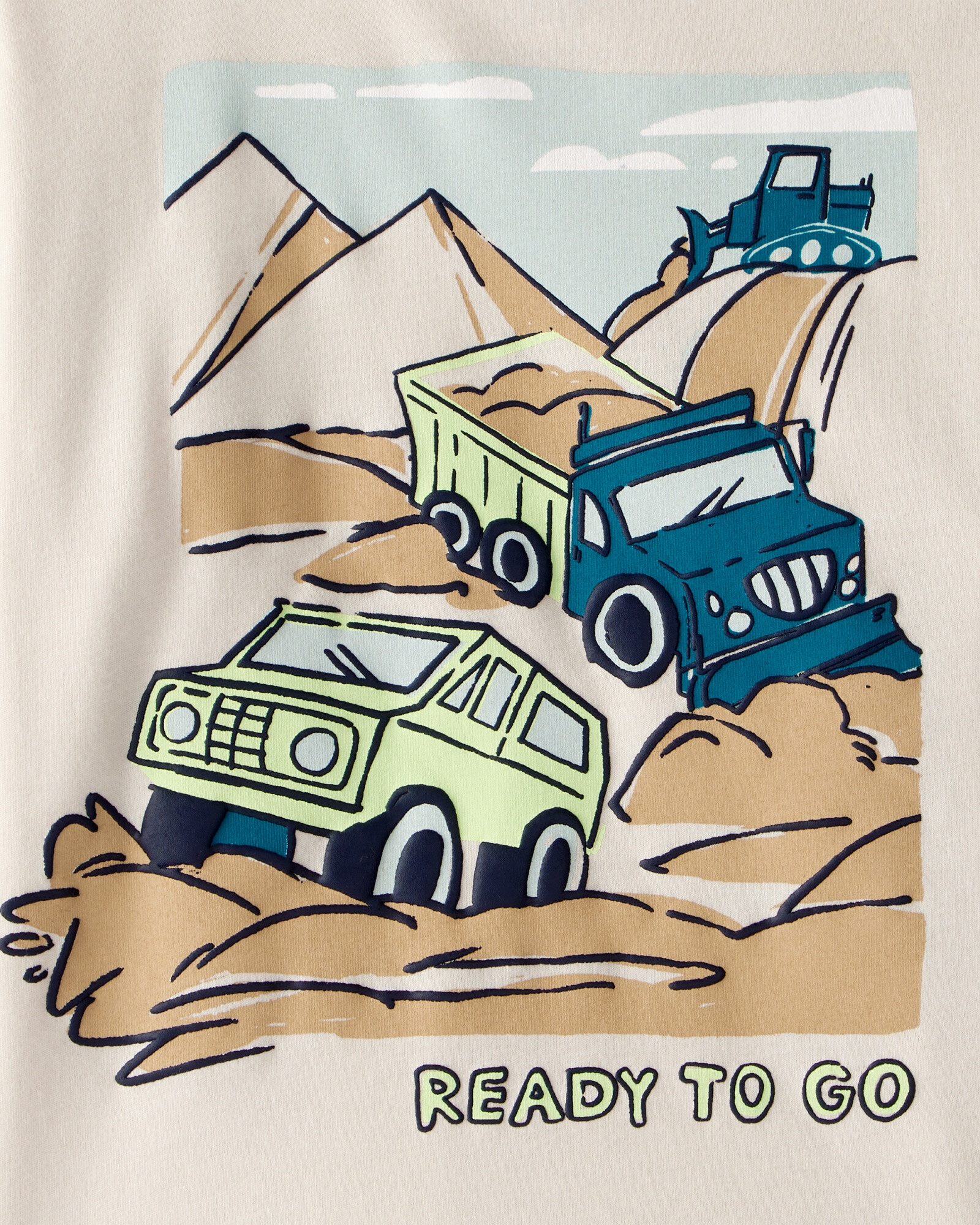 Remera de algodón, manga larga, beige, estampada Sin color