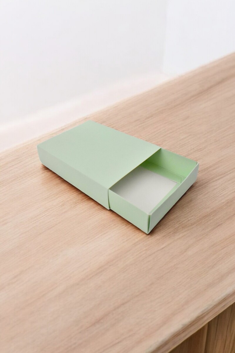 Caja tipo fosforo 10x14x3 cm - VERDE AGUA 