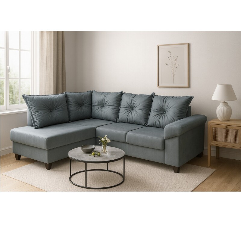 Sofá Esquinero Ltc 4 Cuerpos Tela Suede Estructura Madera Sofá Esquinero Ltc 4 Cuerpos Tela Suede Estructura Madera