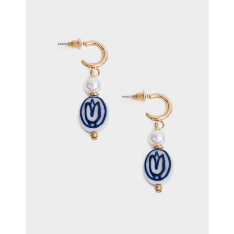 Aros Argollas Flores Dorado