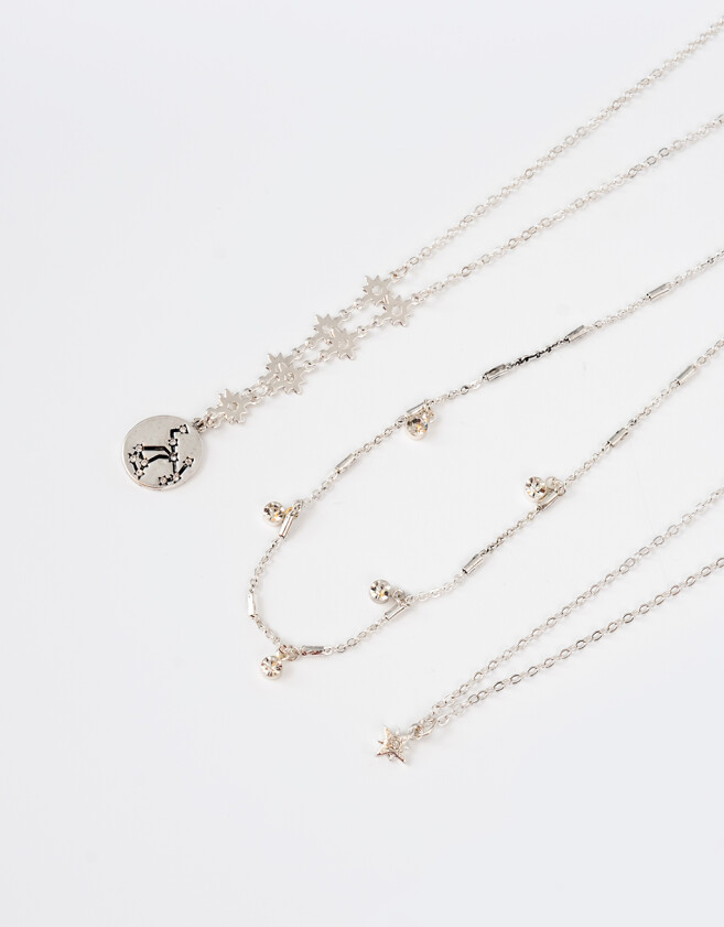 Collares Cortos Bañada en Plata Set De Collares Bañados En Plata - Plateado