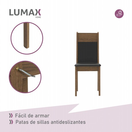 Juego de comedor Mesa de madera Rústica + 4 Sillas Negro