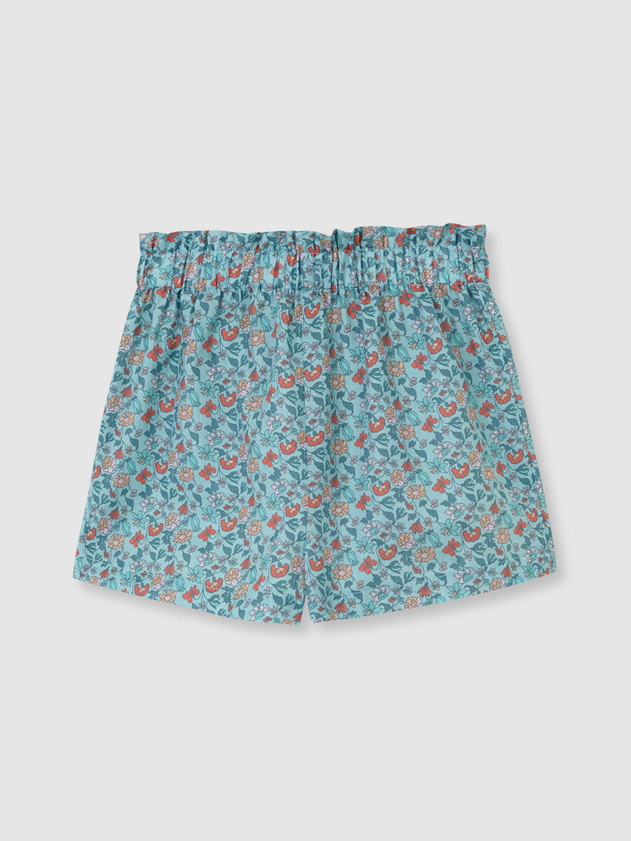 Pantalones De Flores Azul Claro