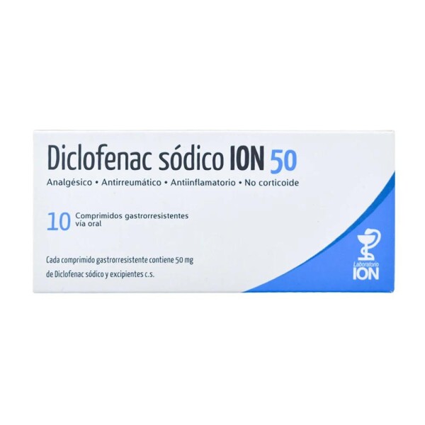 Antiinflamatorio Diclofenac 50 mg 10 Comprimidos - Ion Antiinflamatorio Diclofenac 50 mg 10 Comprimidos - Ion