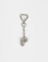 Llavero Glitter Llavero Y Charm Dije Letra "p" Strass - Plateado