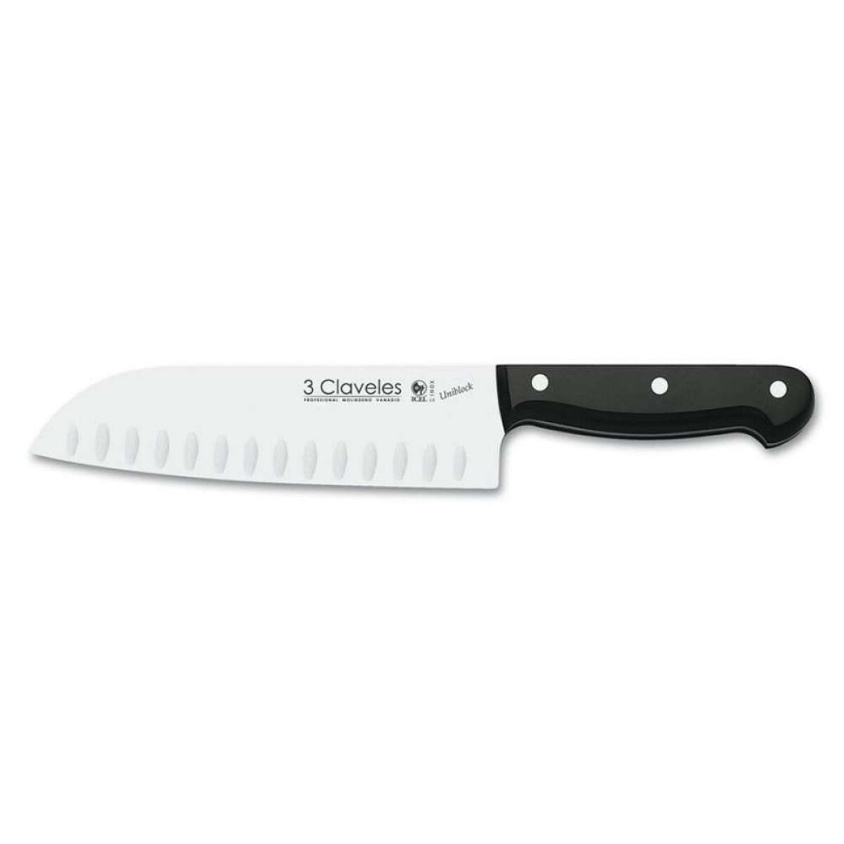 Cuch Santoku Acin M/Ngo Uniblock 3Claveles - 18Cm 