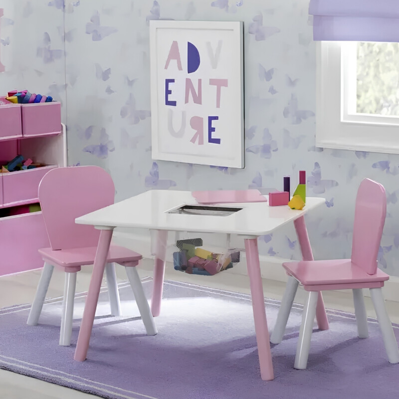 Set juego de mesa y organizador infantil Disney Rosa- blanco Set juego de mesa y organizador infantil Disney Rosa- blanco