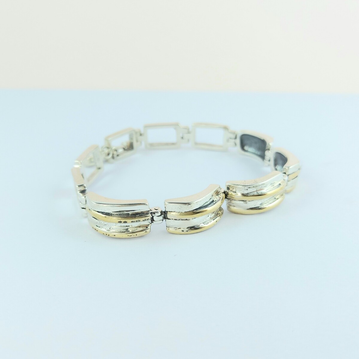 Pulsera de plata 925 y double en oro 18 ktes. 