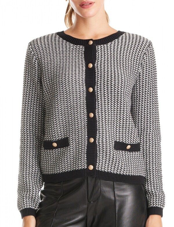 Cardigan Tweed NEGRO/BLANCO