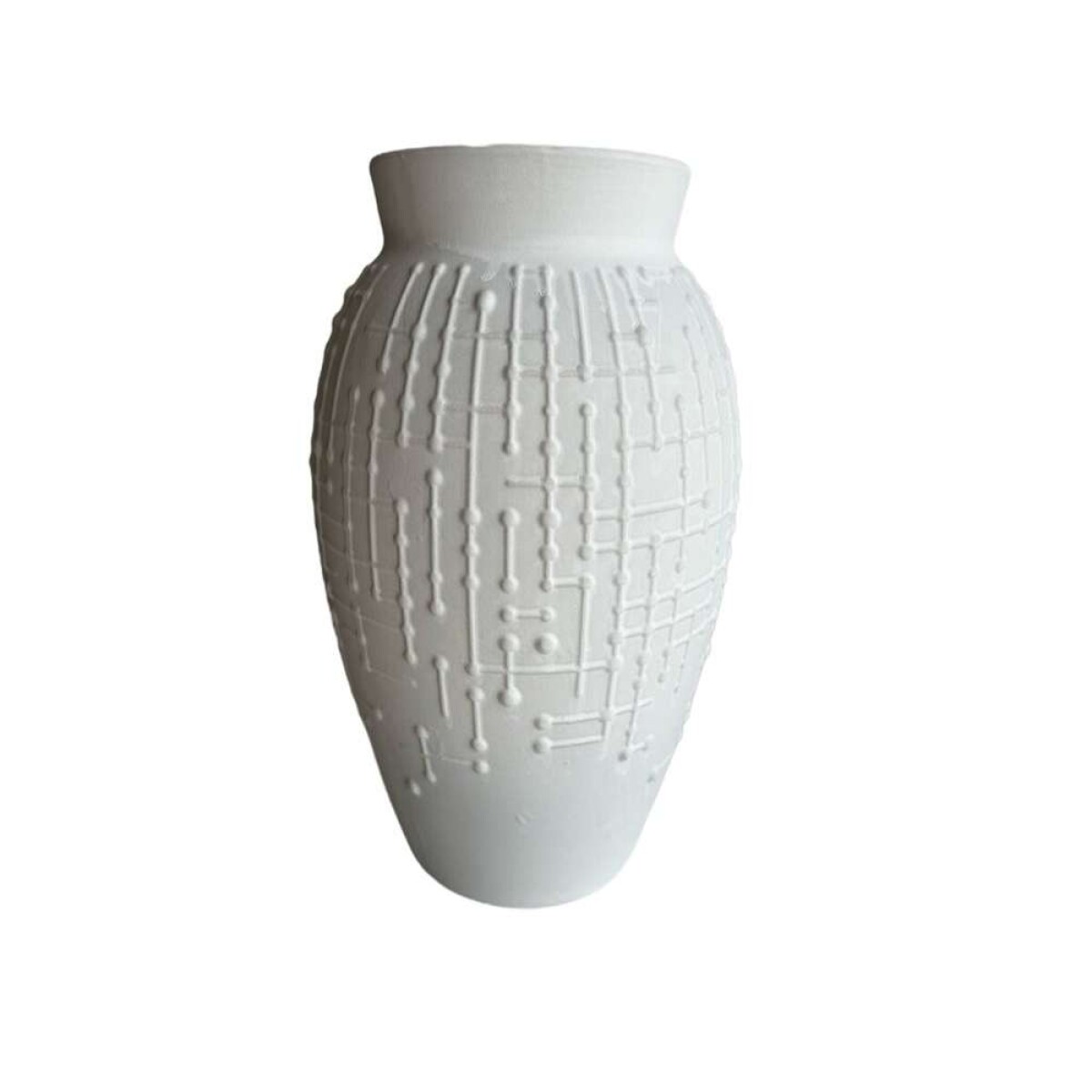 Florero Ceramica D19X33Cm - Puntillo Blanco 