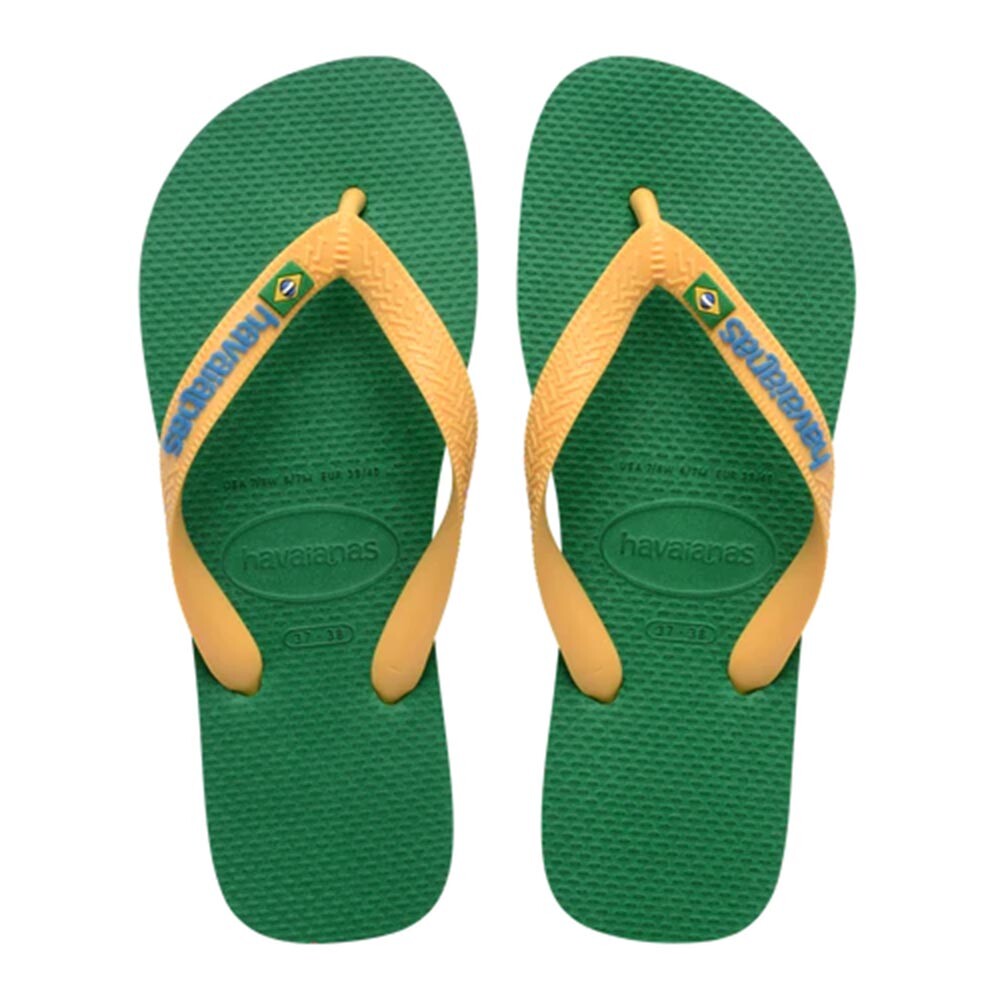 Sandalias Havaianas Brasil Logo Mujer Verde/Amarillo