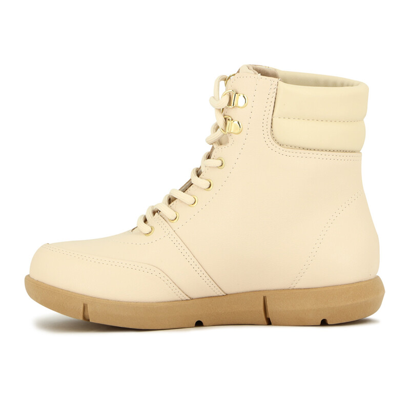 Modare Bota Casual Acordonada Crema