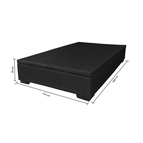 Box Baul Plaza y Media - Baúl de Guardado - 110 x 188 x 35 cm - Madera Maciza - Negro Box Baul Plaza y Media - Baúl de Guardado - 110 x 188 x 35 cm - Madera Maciza - Negro