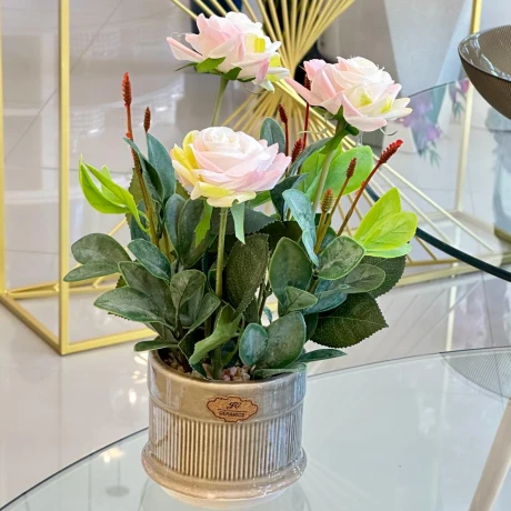 Planta Flores Artificial Maceta Alto 11cm x Ø 33cm Planta Flores Artificial Maceta Alto 11cm x Ø 33cm
