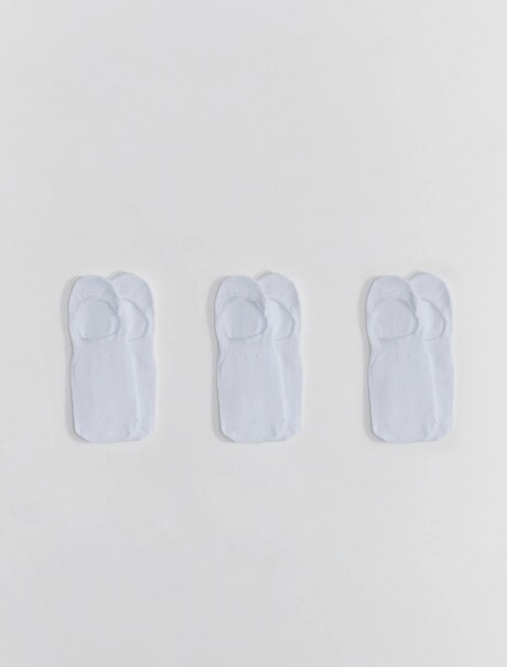 KIT CON 3 PARES DE MEDIAS TIPO SOQUETES UNISSEX BLANCO