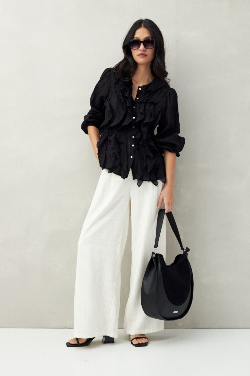CAMISA FLORICA Negro
