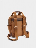 Mochila De Nylon Con Colgante camel