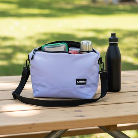Lunchera térmica 6L con asa y correa para colgar 23x14x20cm Lila
