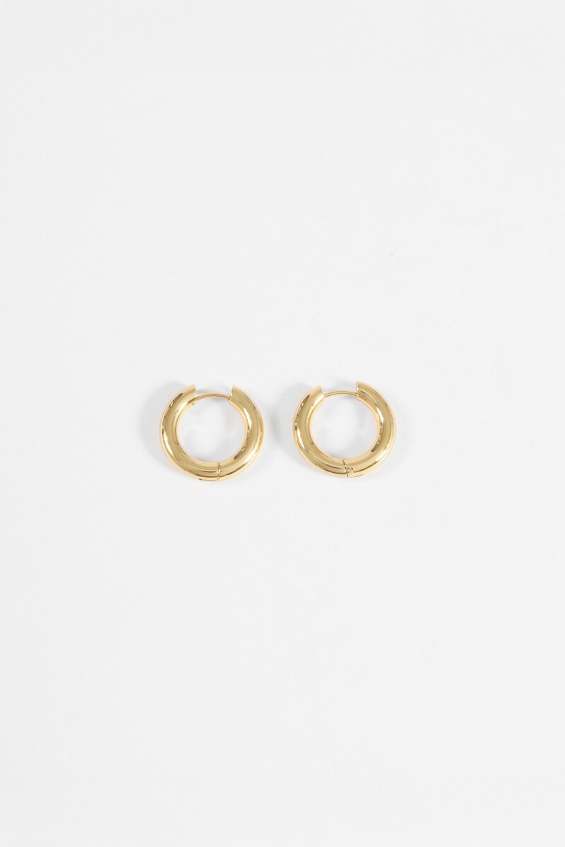 Aros acero grueso small dorado